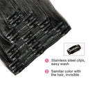 Double Weft 100% Remy Human Hair Clip in Extensions 10''-22'' Grade 7A Quality Full Head Thick Thickened Short Soft Silky Straight 8pcs 18clips (12"/12 inch 110g,