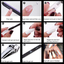 Makartt Poly Nail Gel White 50ML Bundle with Nail Dehydrator and Nail Primer Kit, Gel Nail Brush and nail Spatula Dual End Makartt