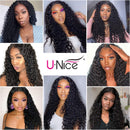 UNice Hair 5x5 HD Lace Closure Wig Human Hair for Black Women, 10A Brazilian Virgin Hair Jerry Curly Transparent Lace Closure Wigs Pre Plucked with Baby Hair 180% Density 18 inch UNICE Store