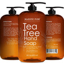 Majestic Pure Tea Tree Hand Soap - Liquid Hand Wash with Pure Aloe Vera, Rosemary & Spearmint - Hand Wash with Pump - Sulfate Free Formula -16 fl oz MAJESTIC PURE Store