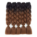 Ombre Kanekalon Braiding Hair 5 Pack Ombre Jumbo Braiding Hair Extensions 24 Inch Jumbo Braid Synthetic Hair for Braiding (5 pack, Black-Dark brown) Angels Beauty
