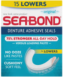 Sea Bond Secure Denture Adhesive Seals, Original Lowers, 15 Count (Packaging May Vary) Sea-Bond