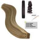 Doores 20pcs 24 Inch Tape in Hair Extensions Ombre Light Blonde Highlighted Golden Blonde Real Human Hair Extensions Tape in Skin Weft Natural Hair Extensions Natural Hair Remy Straight 50g DOORES Store