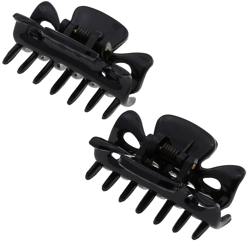Camila Paris CP3027 French Hair Clip for Women, 1.5 inch Set of 2 Black Girls Hair Claw Clips Jaw Fashion Durable Styling Hair Accessories for Women, Strong Hold No Slip Grip, Made in France Camila
