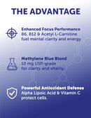 Lunakai PRO USA Made Methylene Blue Capsules Pharmaceutical Grade with Vitamin C, B6, B12 – 3rd-Party Tested Daily Brain & Focus Support Supplement for Humans, 60ct Infinity Warehouse