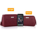 Large Makeup Bag Zipper Pouch Travel Cosmetic Organizer for Women and Girls (Large, Red) Narwey