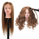 SOPHIRE 26"-28" Long Hair Mannequin Head with 60% Real Hair, Hairdresser Practice Training Head Cosmetology Manikin Doll Head with 9 Tools and Clamp - Golden, Makeup On SOPHIRE