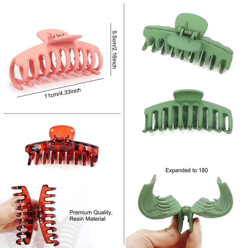 12 PCS Hair Claw Clips Large for Women and Girls,Non-slip Matte Hair Clips ,Strong Hold Thick Thin Hair styling Hair Accessories, Solid Trendcy Color Hair Jaw Clamp by Eathtek Eathtek