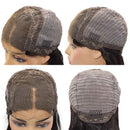 Human Hair Curly Bob Wig 4x4 Lace Front Wigs Short Bob with Elastic Band Pixie Cut Lace Frontal Wig Natural Black Remy Hair for Women (4x4 Lace 8Inch) Derun Store