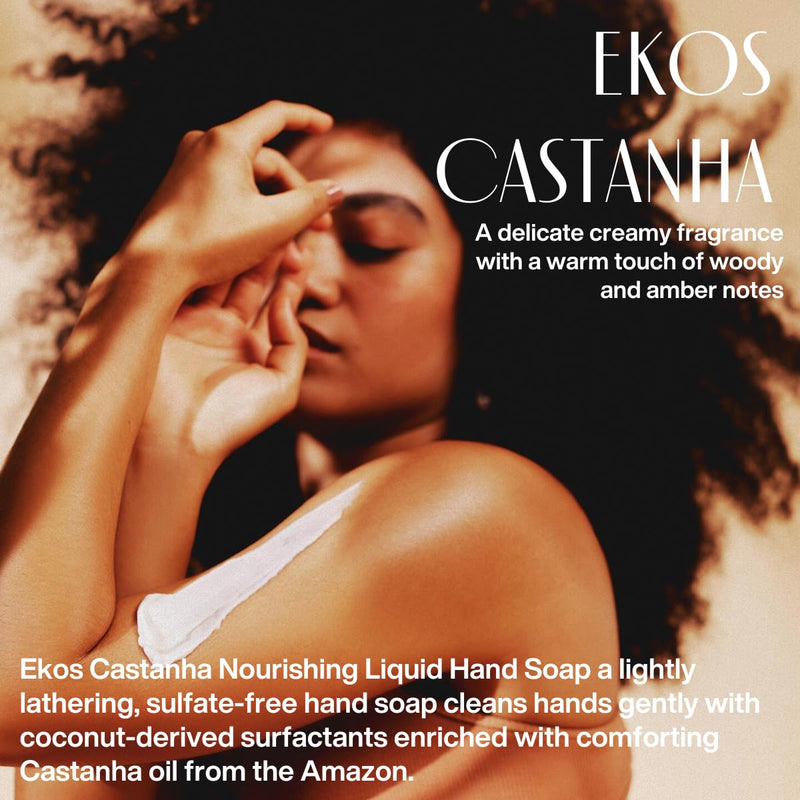 natura - Ekos Castanha (Brazil Nut) Renourishing Liquid Hand Soap - Anti-Dryness - Coconut Derived Cleanser - Vegan Skin Care - Brazilian Beauty Secrets - Self Care & Body Care - 8.4 fl oz (250ml) Infinity Warehouse