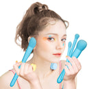 Makeup Brush Set for Powder, Contour, Blush, Eyeshadow, Eyeliner, Blending, Precise, Premium Synthetic Makeup Brush Set of 8, Blue TEXAMO