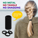 Black Hair Ties for Women, IKOCO 50Pcs Men Ponytail Holder Cotton Seamless Hair Bands No Crease Damage Elestic Fabric Hair Ties for Women and Men IKOCO