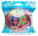 Scenties Strawberry Scented Hair Bands, 5 Pack | Pretty Ponytail Holders for Thick Hair, Thin Hair & Curly Hair | Baby Girl Hair Ties No Damage Elastic Kids Hair Accessories Scenties