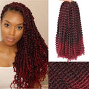 6 Pack Passion Twist Hair 14 Inch Ombre Burgundy Passion Twist Crochet Hair Synthetic Fiber Water Wave Crochet Hair for Butterfly Soft Locs Braidig Hair Extensions (14'', Tbug