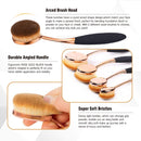 Multi-function Oval Makeup Brushes 7pcs Fashionable Super Soft Toothbrush Makeup Brush Set Face Powder Concealer Foundation Brush (Rose Gold Black) Beauty Kate