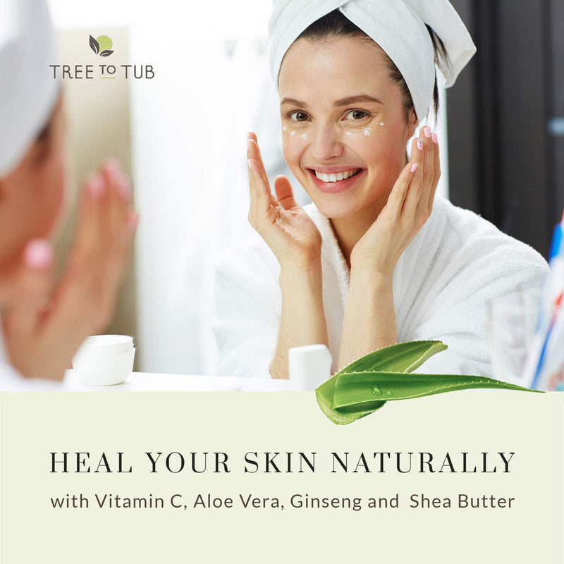 Face Cream for Women by Tree To Tub - Anti Aging Face Cream for Dry and Oily Skin - With Vitamin B3, B5, E, Aloe Vera, Ginseng and Green Tea 1.7 oz Tree to Tub