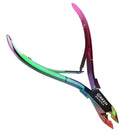 Cuticle Trimmer with Cuticle Pusher Professional Stainless Steel Cuticle Cutter Sharp Blades Double Spring Cuticle Nippers for Nail Care Pedicure Manicure Nail Tools for Home Spa (Multi-Colored) GREEN ESTETICA