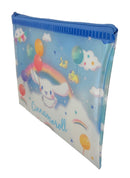 Sanrio Cinnamoroll Cosmetic Flat vinyl pouch Zipper Case Bag 7.3 in x 5.3 in (Sky) FRIEND