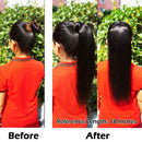 Straight Human Hair Ponytail Clip in Extensions, 100% Unprocessed Brazilian Hair Magic Strap Wrap Around Ponytails, Magic Paste with Comb Clip on Silky Straight (26 Inch, Straight, Wrap Around) ALISFEEL