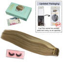 Doores 20pcs 24 Inch Tape in Hair Extensions Ombre Light Blonde Highlighted Golden Blonde Real Human Hair Extensions Tape in Skin Weft Natural Hair Extensions Natural Hair Remy Straight 50g DOORES Store