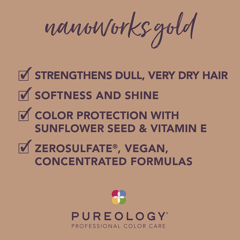 Pureology Nano Works Gold Conditioner Revitalisant | Youth-Renewing Formula for Color Treated Hair | Sulfate-Free | Vegan martinandmark.com