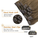 Doores Human Hair Extensions Clip in Ombre Ash Brown to Platinum Blonde 120g 7pcs 22 Inch Clip in Hair Extensions Straight Natural Hair Extensions Clip in Real Extensions DOORES Store