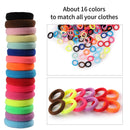 SYGY 200PCS Baby Hair Ties for Girls, Cotton Toddler Hair Ties, Small Hair Ties Seamless Hair Bands, Elastic Cute Hair Accessories, Multicolor Ponytail Holder for Infants Kids SYGY