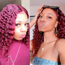 Deep Wave 13x4 Lace Front Wigs Human Hair Wet And Wavy Wigs With Baby Hair Brazilian Virgin Hair For Black Women Natural Hairline Deep Part Lace Frontal Wigs Pre Plucked Glueless Human Hair Wigs 99j Jasperel