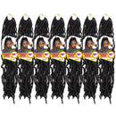 7 Packs New Faux Locs Crochet Hair 18 Inch Soft Locs Crochet Hair for Women Pre Looped Long Cruly Goddess Locs Braiding Hair(1B) Lohot Store