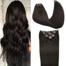 GOO GOO Hair Extensions Dark Brown Clip in Human Hair Extensions 120g Straight Natural Hair Extensions Thick Clip in Remy Extensions 20 Inch GOO GOO Store