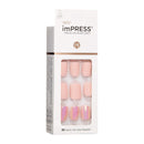 KISS imPRESS Press-On Manicure, Nail Kit, PureFit Technology, Short Press-On Nails, Keep in Touch, Includes Prep Pad, Mini File, Cuticle Stick, and 30 Fake Nails KISS