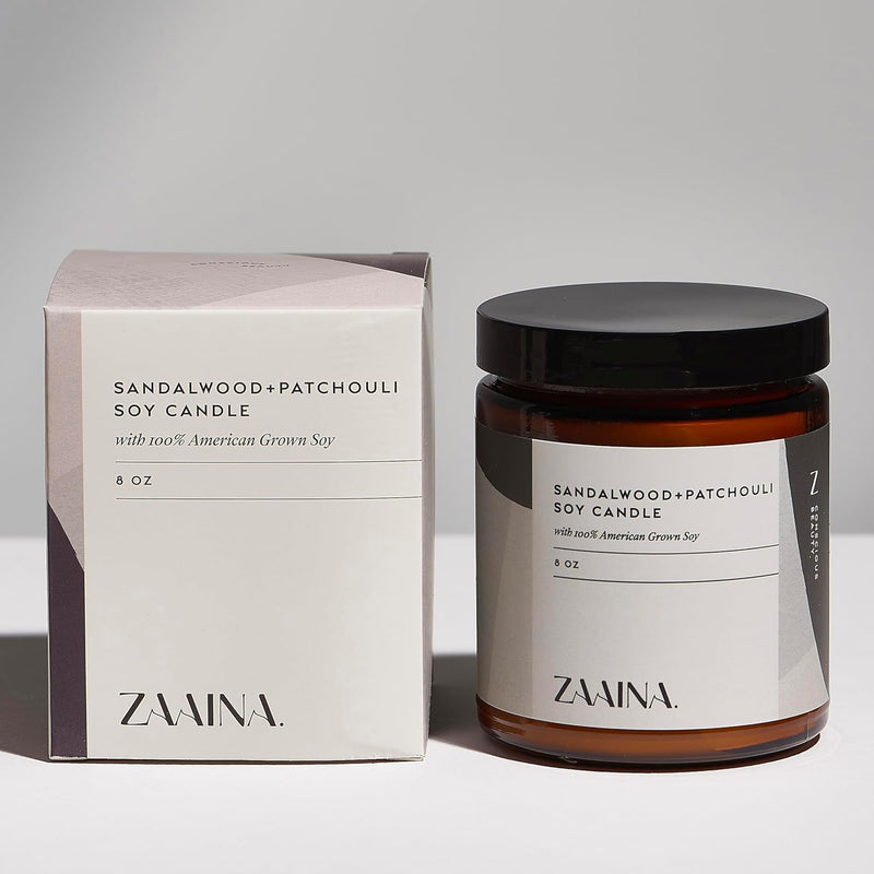 Men's Self Care Package - Luxury Spa Gift Set for Him, Unique Gifts for Men - Handmade in USA, Relaxation Self Care Spa Gift Set for Him - Natural Men Skin Care Kit with Sandalwood Candle by ZAAINA Infinity Warehouse