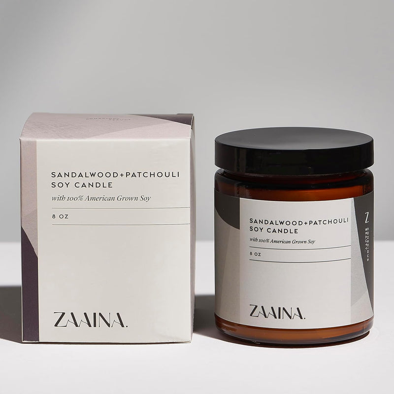 Men's Self Care Package - Luxury Spa Gift Set for Him, Unique Gifts for Men - Handmade in USA, Relaxation Self Care Spa Gift Set for Him - Natural Men Skin Care Kit with Sandalwood Candle by ZAAINA Infinity Warehouse