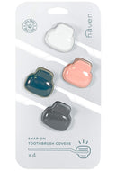 Haven Toothbrush Cover - Fits Electronic and Manual Toothbrushes - Toothbrush Case Holder for Travel - Set of 4 Tooth Brush Protectors (White, Coral, Teal, Charcoal Gray) Haven Store