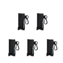 Beautyflier Pack of 5 Clip-on Sleeve Chapstick Pouch Keychain Lipstick Holder Elastic Lip Balm Holder Travel Accessories (Black) Beautyflier