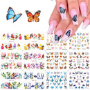 Comdoit Butterfly Nail Art Stickers Water Transfer Nail Decals Flowers Butterfly Designs for Nails Supply Watermark DIY Colorful Butterflies Nail Art Foils for Nails Design Manicure Tips Decor(12Pcs) Comdoit
