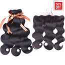 ALLRUN Body Wave Bundles with Frontal with Baby Hair Human Hair Bundles with 13x4 Lace Frontal 8A Grade Body Wave Brazilian Virgin Hair (14 16 18+12 Inch) ALLRUN Store