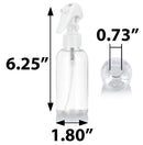 4 oz / 120 ml Clear Plastic PET Boston Round Bottle (BPA Free) with White Trigger Spray (12 pack) JUVITUS Store