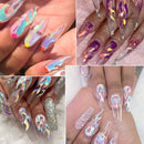YESORNO Holographic Flame Nail Stickers 16PCS Fire Flame Nail Art Decals Stickers Nail Reflections Tape Adhesive Foils DIY Decoration YESORNO