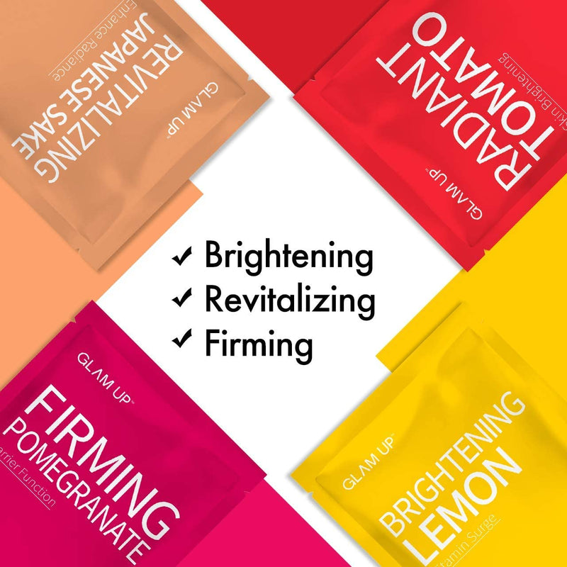 Sheet mask by Glam Up Facial Sheet Mask 12 Combo (Pack of 12) - Face Masks Skincare, Hydrating Face Masks, Moisturizing, Brightening and Soothing, Beauty Mask For All Skin Type GLAM UP