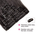 MY-LADY Double Weft 100% Remy Human Hair Clip in Extensions 10''-24'' Full Head Thick Long Straight 8pcs 18clips(24" / 24 inch 170g,