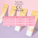 purlisse Youth Glow Vitamin C CC Cream SPF 50: Cruelty-Free & Clean, Paraben & Sulfate-Free, Full Coverage, Hydrates with Hyaluronic Acid | Fair 1.4oz pūrlisse