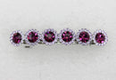 Faship Purple Rhinestone Crystal Floral Small Hair Barrette Clip Faship