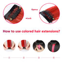 TOFAFA 22 inch Colored Hair Extensions straight Hairpiece,Multi-colors Party Highlights Clip in Synthetic Hair Extensions (10pcs Red) TOFAFA Store