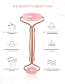 Gua Sha Jade Roller,Rose Quartz Face Roller Skin Care Tools,Beauty Facial Massager,Eye Roller For Puffy Eyes,Self Care Gifts For Women,HANABEE Skincare Sets & Kits (Rose) HANABEE