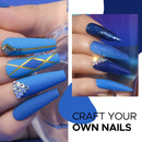 MEFA Blue Gel Nail Polish Set, Midnight Navy Sapphire Azure Glitter Dark Shades 6 Colors Starter Kit, Soak Off Long Lasting Nail Art Design DIY Salon Manicure Holiday Gift for Women Girls 5ml MEFA
