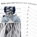 MEckily 22 inch Colored Hair Extensions Party Highlights, Straight Hairpiece Clip in Synthetic Hair Extensions for Kids Girls(10 Pcs White) MEckily