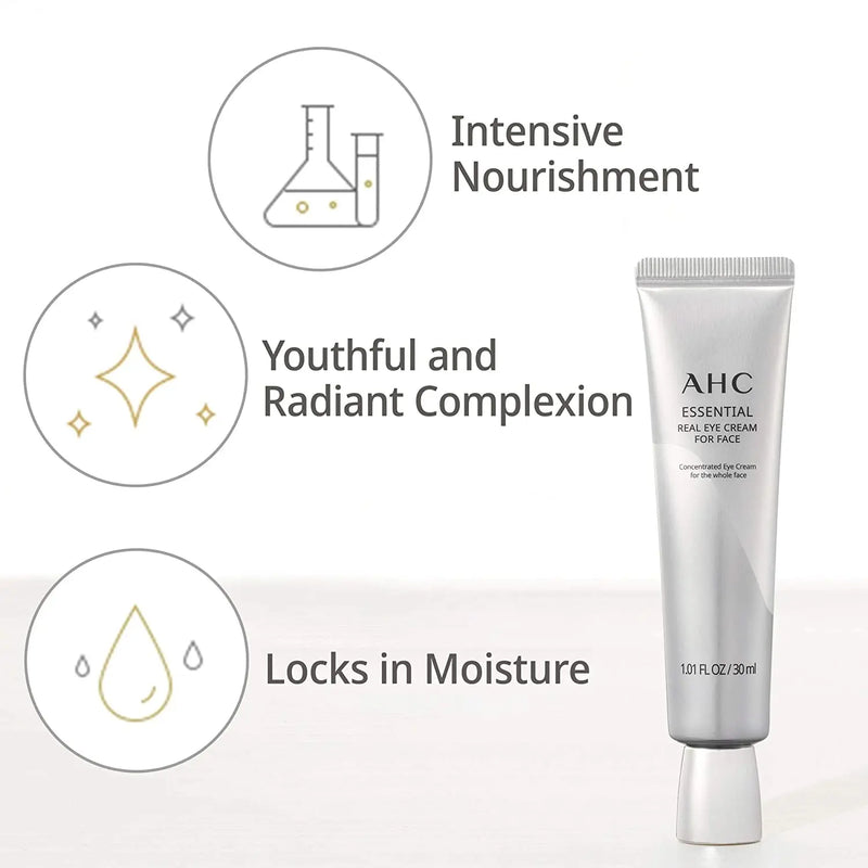 Aesthetic Hydration Cosmetics AHC Face Moisturizer Essential Eye Cream for Face Anti-Aging Hydrating Korean Skincare 1.01 oz AHC Store