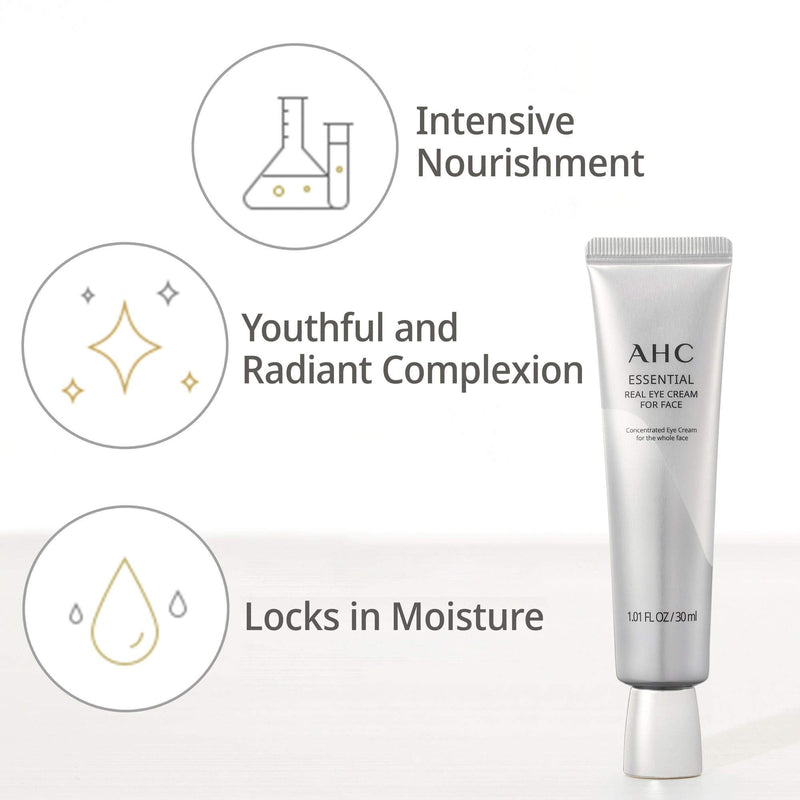 Aesthetic Hydration Cosmetics Face Moisturizer Essential Eye Cream for Face Anti-Aging Hydrating Korean Skincare 1.01 Fl Oz AHC
