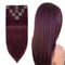 Clip in 100% Remy Human Hair Extensions 10''-24'' Full Head 8pcs 18clips Long Soft Silky Straight for Women Beauty #99j Wine Red 13" / 13 inch 80g MY-LADY